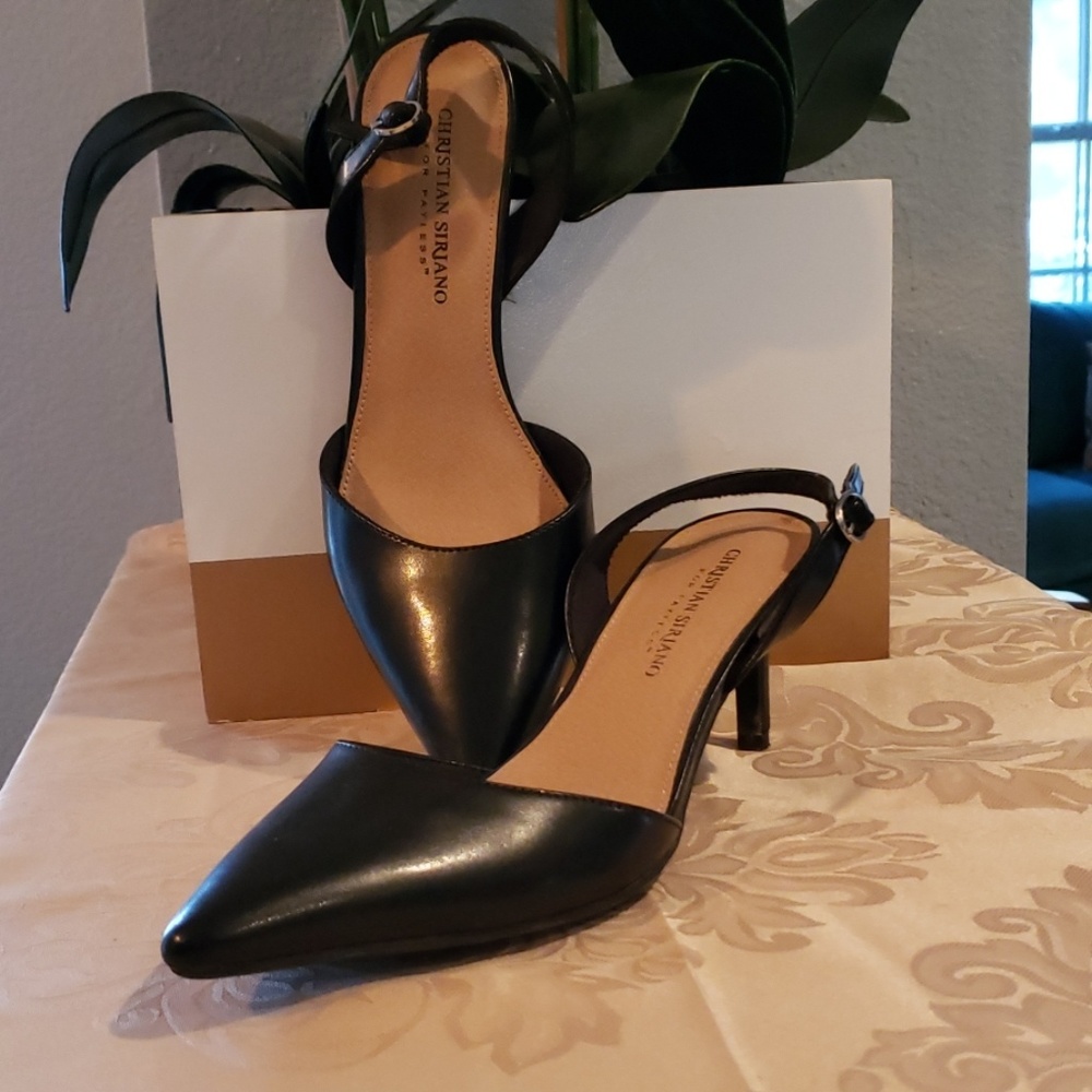 Black Sling Back Heel